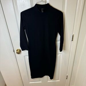Black turtleneck, body con dress